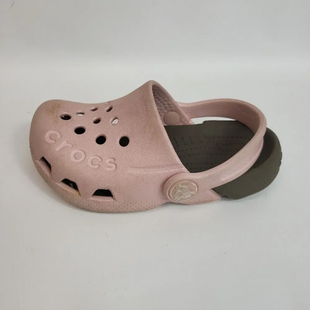 Crocs C7 Kids Youth Pink Crocband Sandals Clog Shoes Slip on C7 Classic Junior